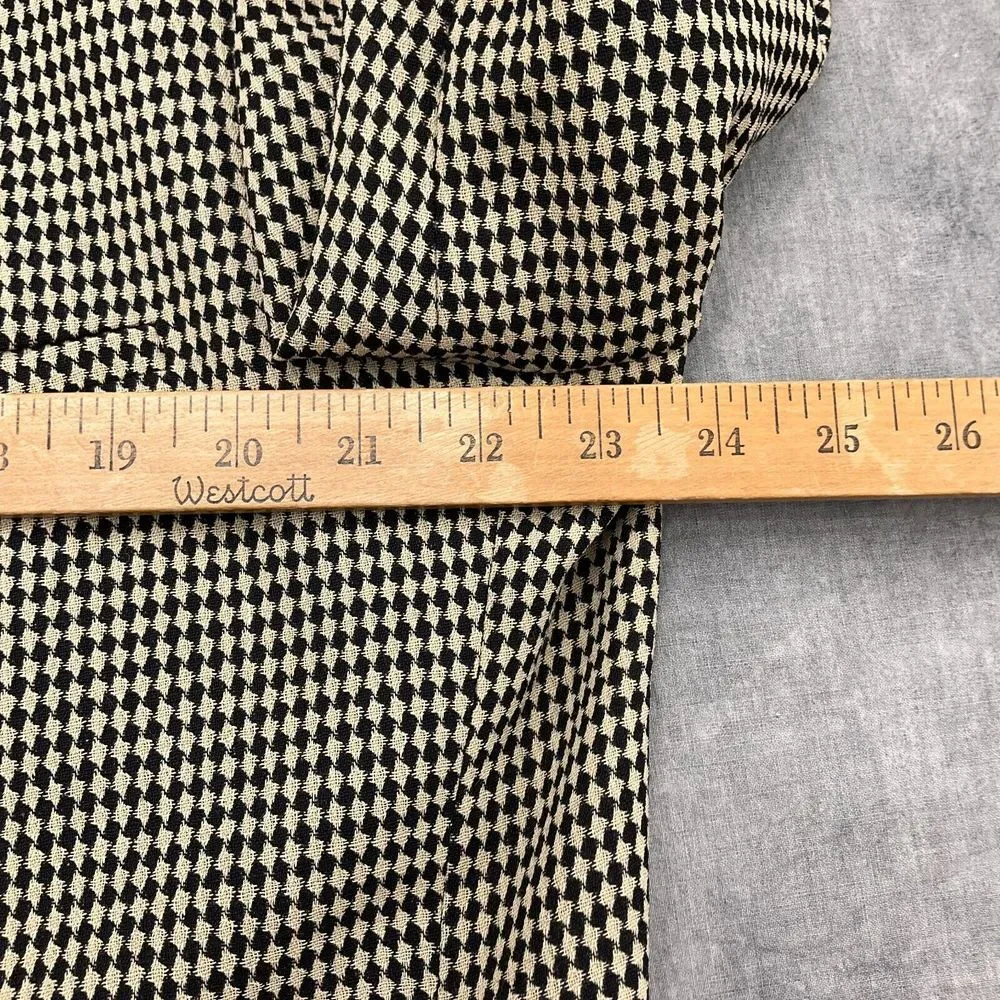 Christian St John Tallia Uomo  Blazer Men 46R Black Beige Diamond Jacket USA VTG